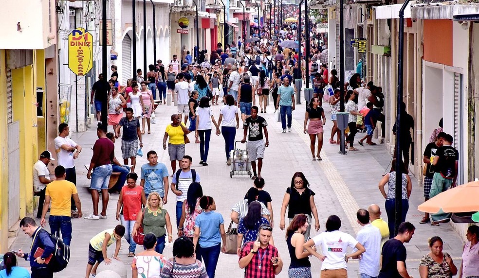 Rua Grande é a principal avenida do comércio popular em São Luís — Foto: Divulgação/Prefeitura de São Luís