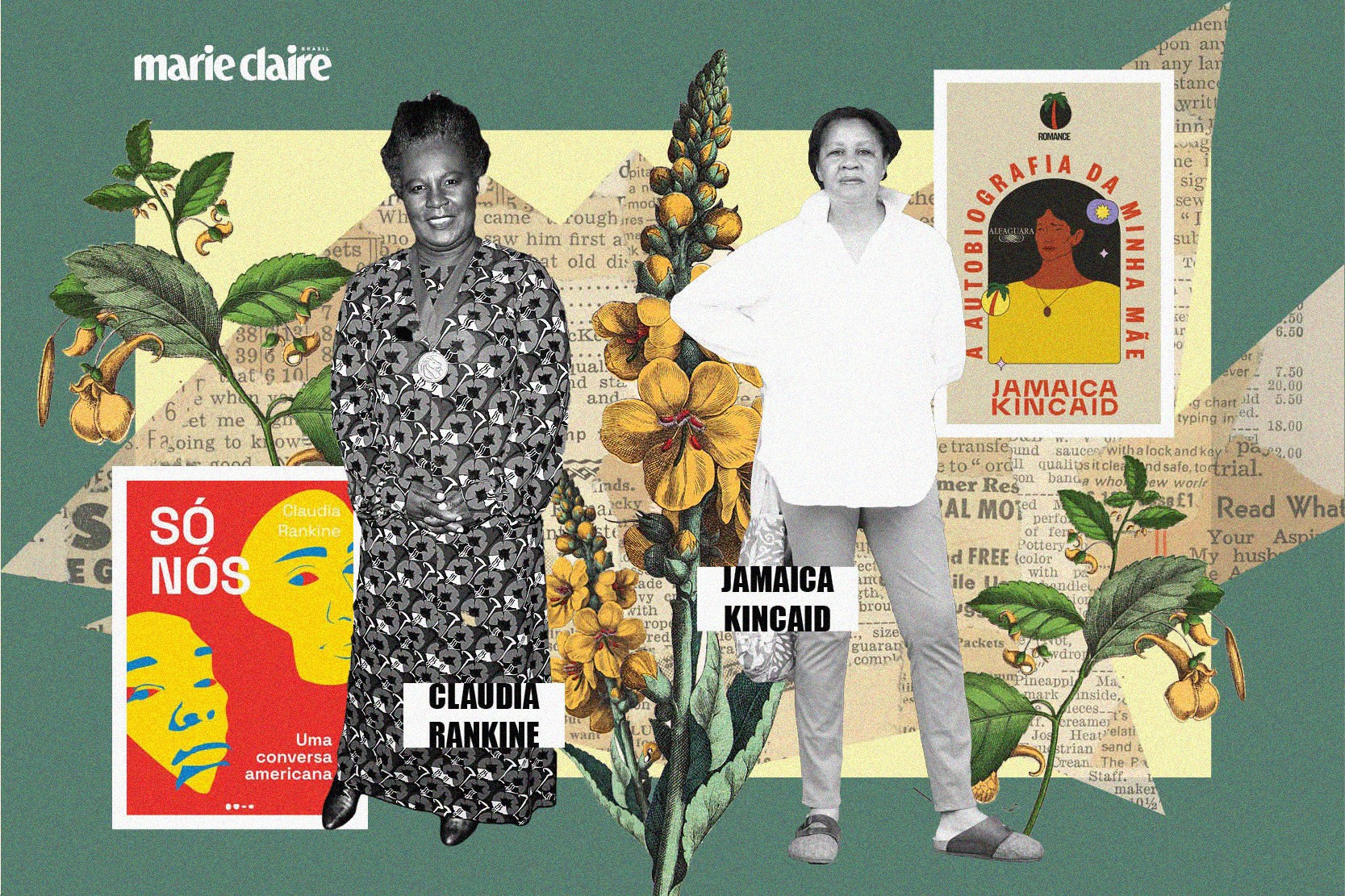 Claudia Rankine, cujo trabalho questiona os privilégios da branquitude; e Jamaica Kincaid, autora do romance sobre uma personagem caribenha (Foto: Pamella Moreno)