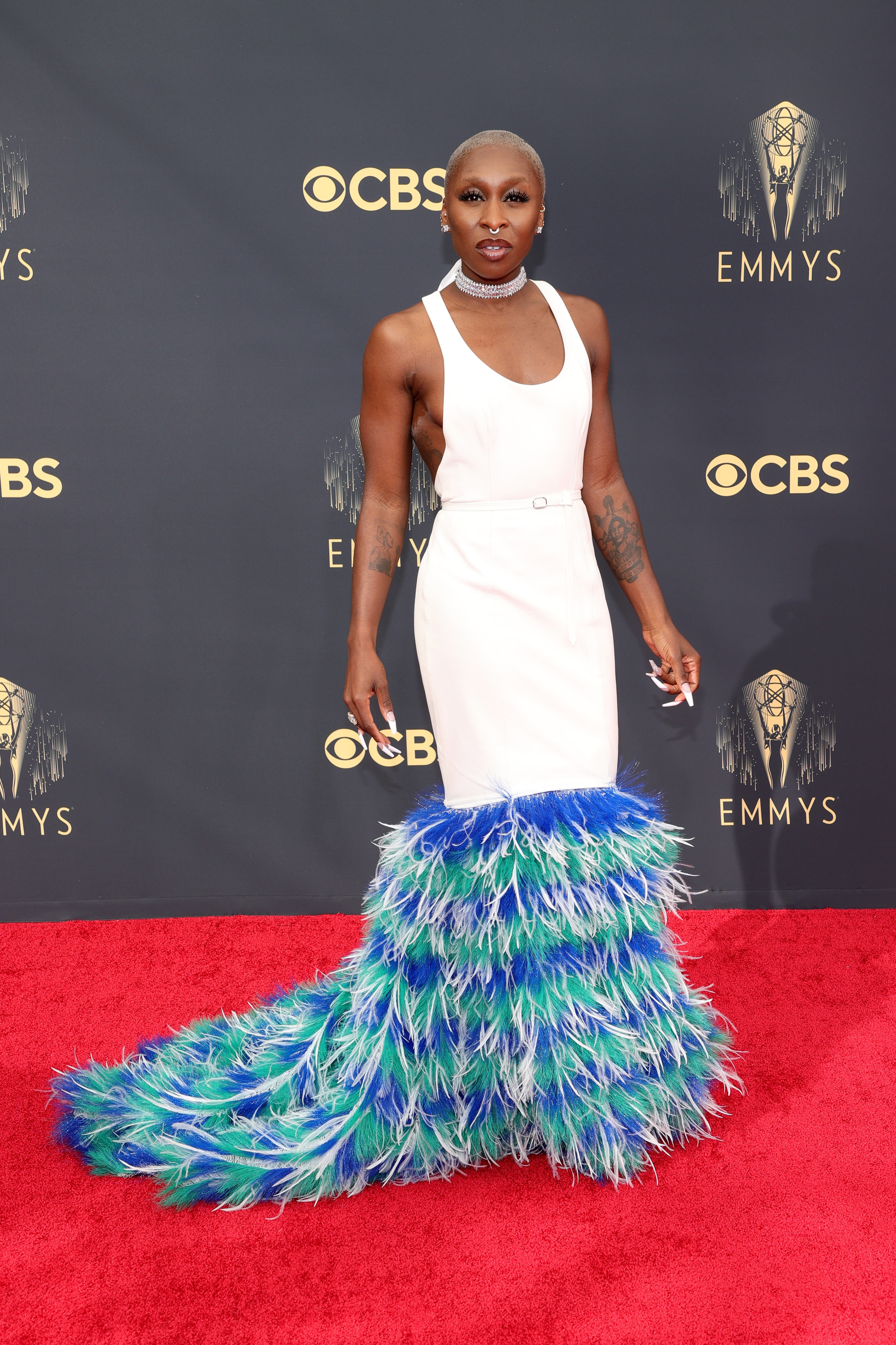 LOS ANGELES, CALIFORNIA - SEPTEMBER 19: Cynthia Erivo attends the 73rd Primetime Emmy Awards at L.A. LIVE on September 19, 2021 in Los Angeles, California. (Photo by Rich Fury/Getty Images) (Foto: Getty Images)