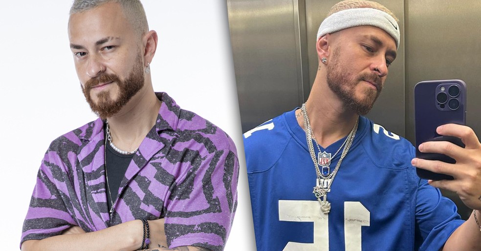 Antes e Depois de Fred — Foto: Fábio Rocha/Globo; Reprodução/Instagram