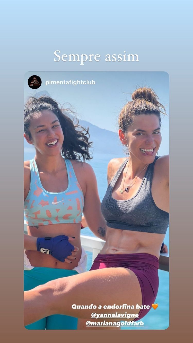Mariana Goldfarb e Yanna Lavigne treinam juntas (Foto: Reprodução/Instagram)