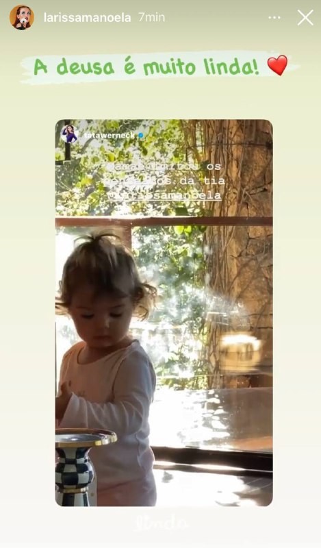 Larissa Manoela responde Tata no Instagram (Foto: Reprodução / Instagram)