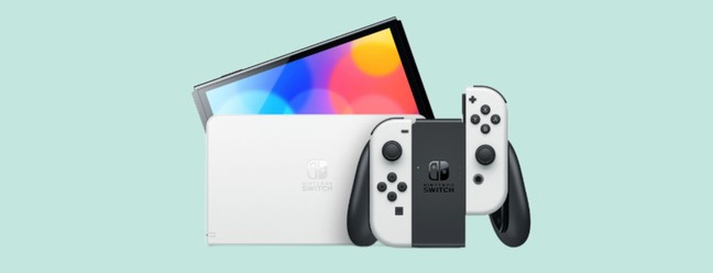 Nintendo Switch - Modelo OLED | O console tem três modos de jogo: modo TV, modo semiportátil e portátil. Tem controle parental, para que os adultos gerenciem o conteúdo que as crianças podem acessar | nintendo.com/pt-br | R$ 2.699