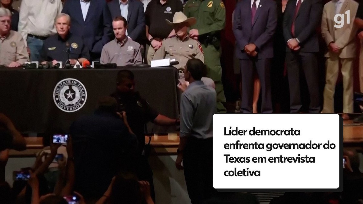 Líder democrata confronta governador do Texas em entrevista coletiva sobre tiroteio