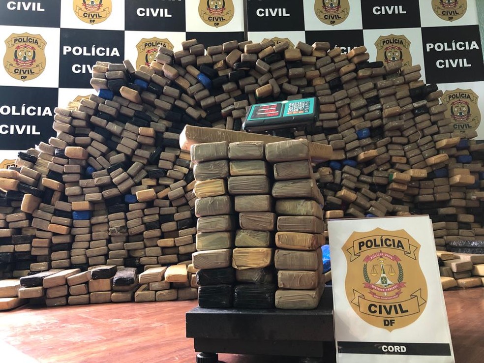 1,4 tonelada de maconha seria vendida durante o carnaval no DF — Foto: Polícia Civil/Divulgação