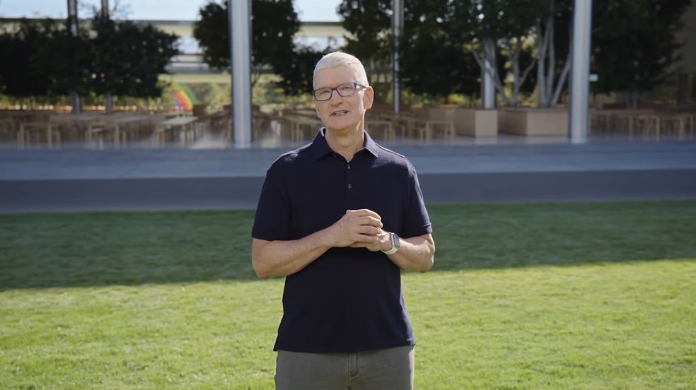 Tim Cook, CEO da Apple, em evento de lançamento do iPhone 14 — Foto: Reprodução/Apple