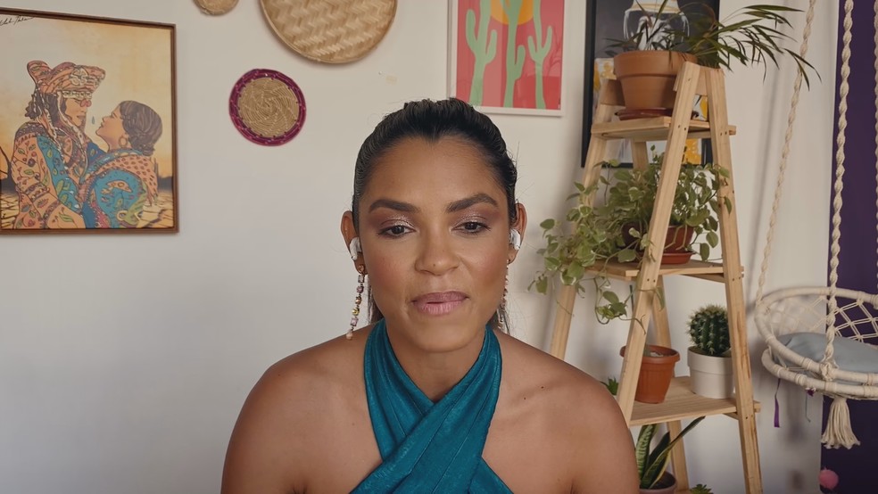 Lucy Alves também participa do 'Conversa com Bial' — Foto: Reprodução/TV Globo
