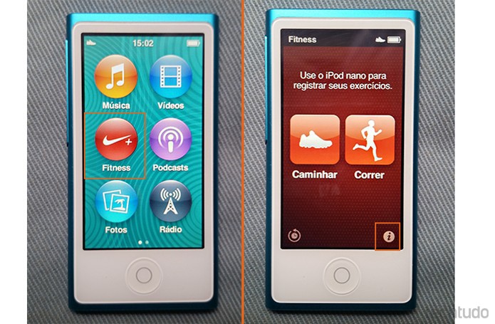 Selecione o app Fitness no iPod Nano (Foto: Barbara Mannara/TechTudo)