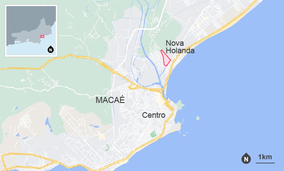 Comunidade da Nova Holanda, em Macaé — Foto: Editoria de Arte