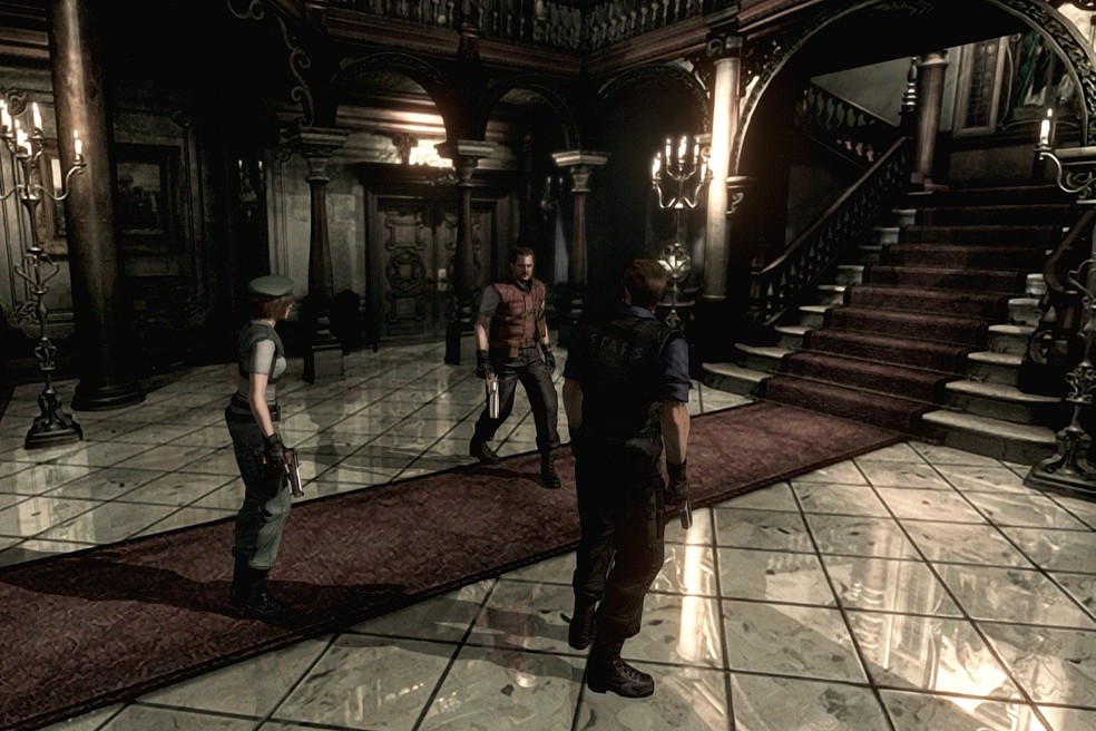 Resident Evil HD Remaster trouxe a mesma história com uma jogabilidade melhorada — Foto: TechTudo