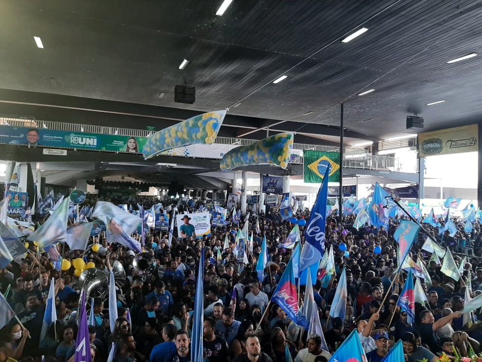 Convenção do União Brasil e Republicanos em Porto Velho neste domingo, 24 — Foto: Jaíne Quele Cruz/g1