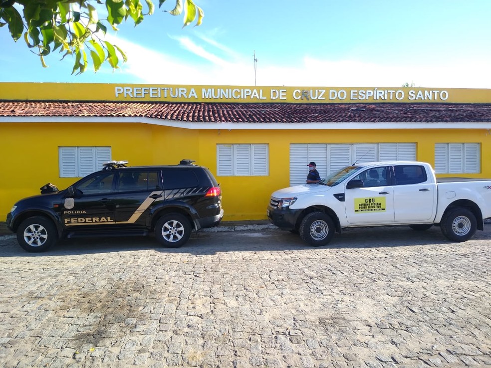 Prefeitura de Cruz Espírito Santo foi alvo de Operação da Polícia Federal, na Paraíba — Foto: Divulgação/PF-PB