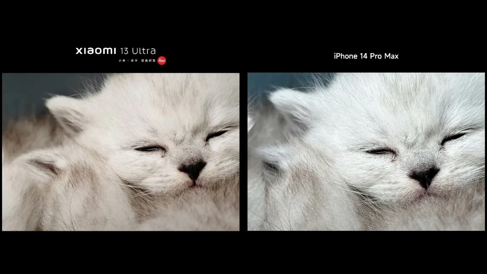 Xiaomi 13 Ultra vs. iPhone 14 Pro Max, em comparativo divulgado pela Xiaomi  — Foto: Divulgação/Xiaomi
