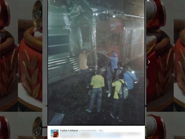 Internauta postou foto do acidente no Twitter (Foto: Reprodução / Twitter)
