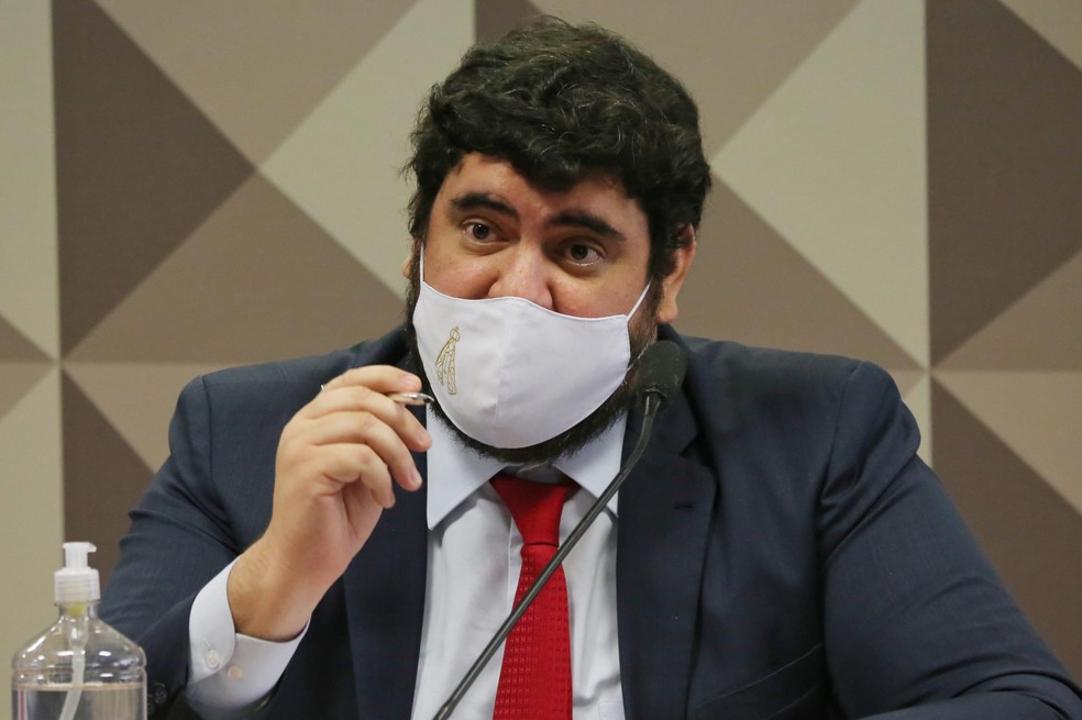 Marconny Albernaz, apontado como lobista da Precisa, depôs à CPI na quarta (15) — Foto: Fátima Meira/Futura Press/Estadão Conteúdo