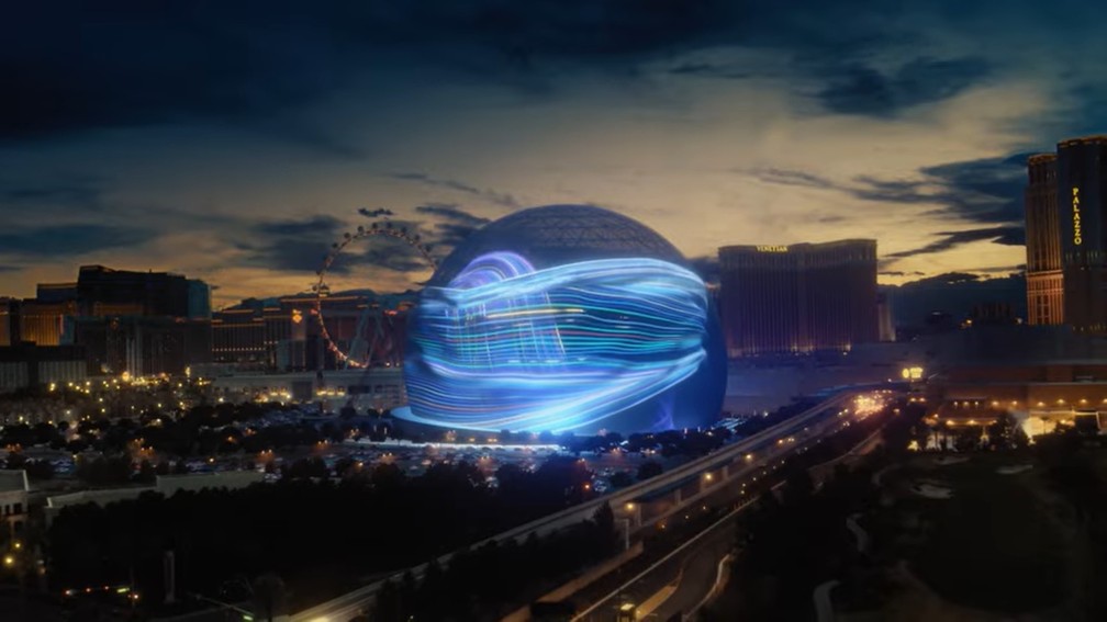 Maior estrutura esférica do mundo será inaugurada em Las Vegas em 2023 — Foto: Divulgação/MSG Entertainment