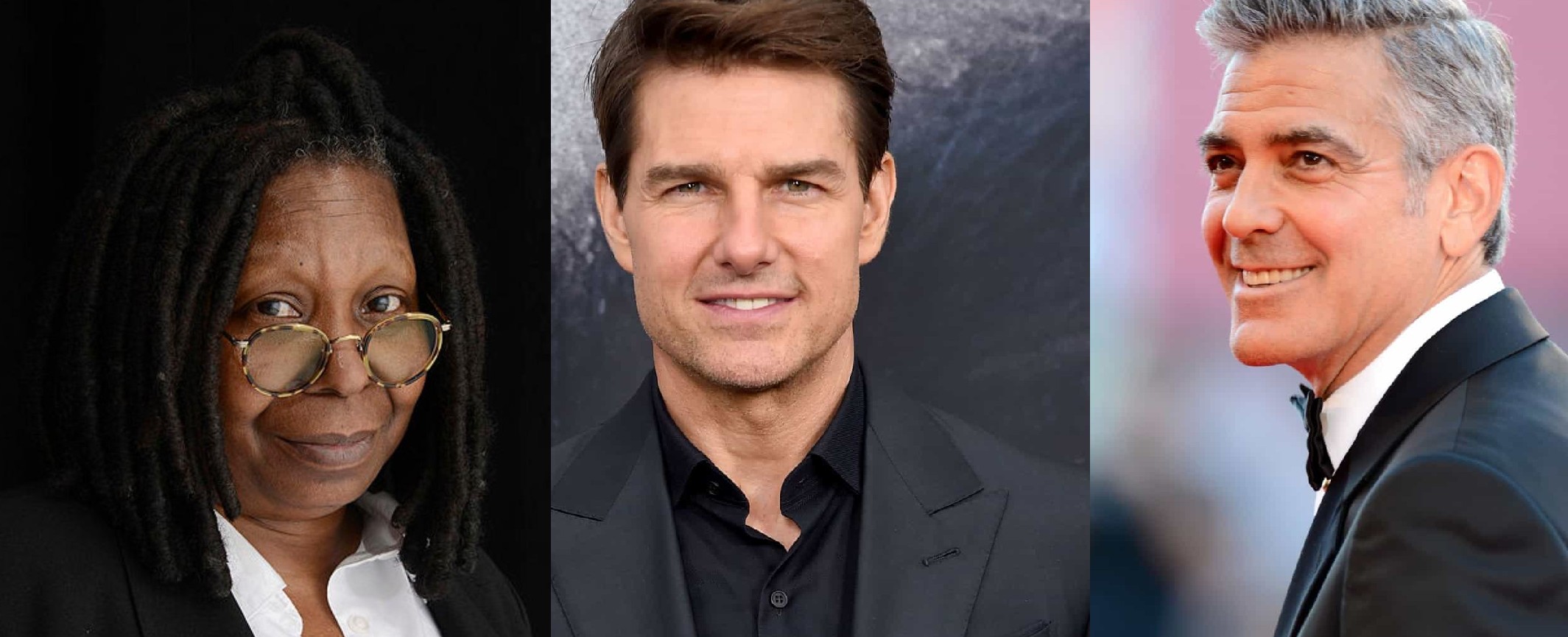 Whoopi Goldberg, Tom Cruise e George Clooney (Foto: Divulgação)