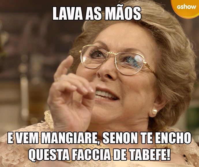 Quando o assunto é comida, a nonna leva a sério! (Foto: TV Globo)
