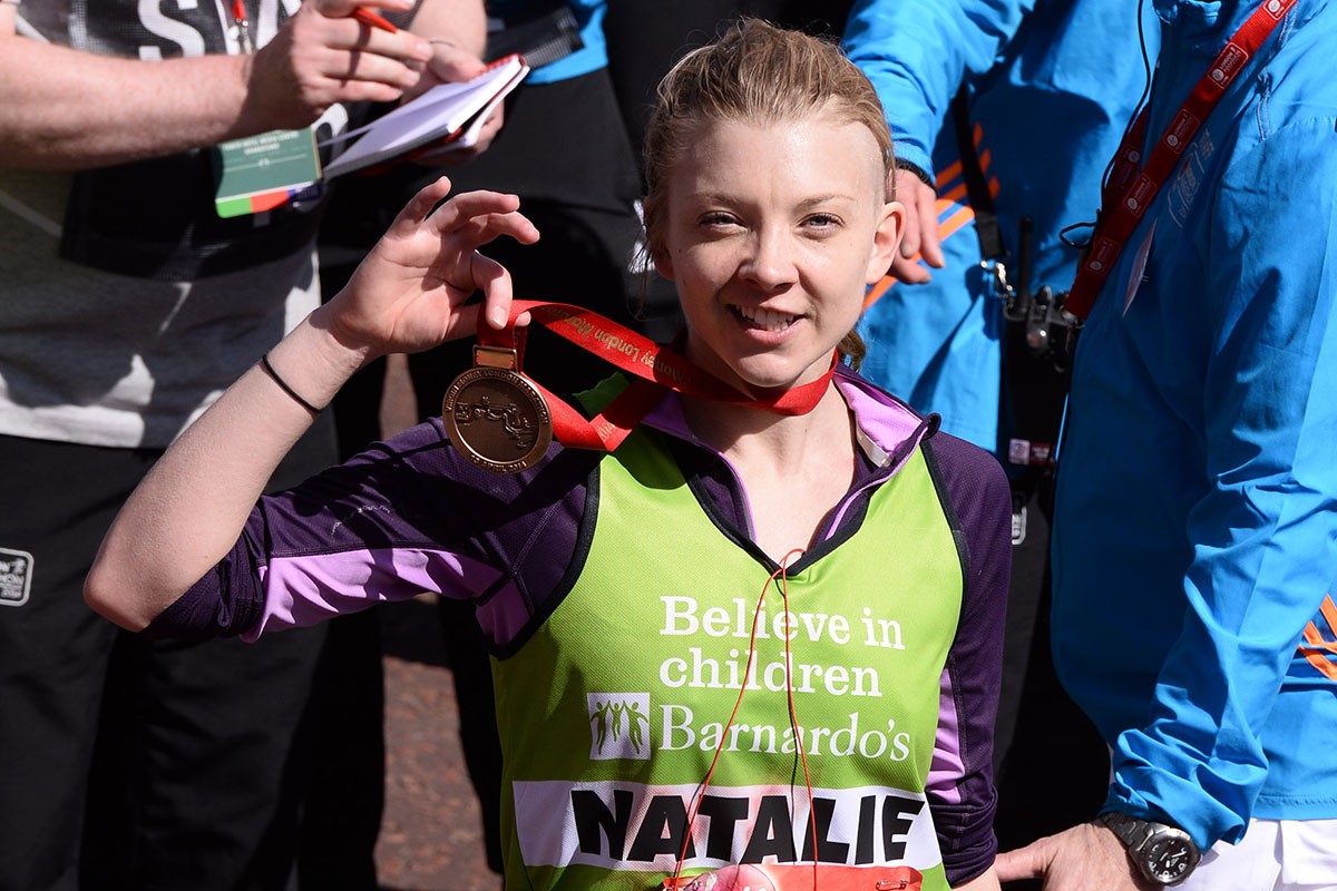 Natalie Dormer, de 'Game of Thrones', na Maratona de Londres em abril de 2014 (Foto: Getty Images)