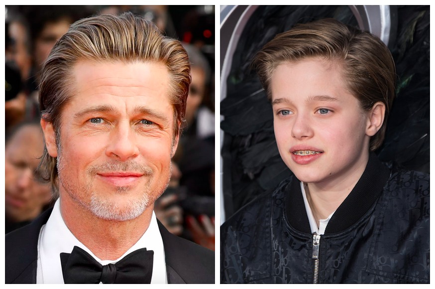 O ator Brad Pitt e a filha Shiloh Jolie Pitt (Foto: Getty Images)