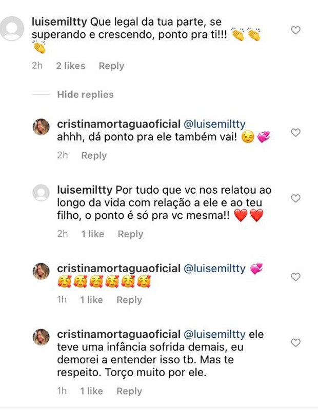 Cristina Mortágua fala sobre Edmundo (Foto: Reprodução Instagram)