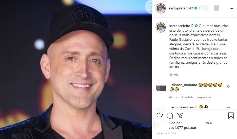 Artistas E Personalidades Cearenses Lamentam Morte Do Ator E Humorista Paulo Gustavo Ceara G1