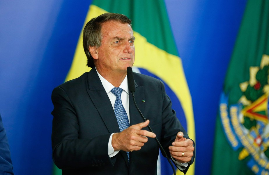 O presidente Jair Bolsonaro participa de evento no Palácio do Planalto