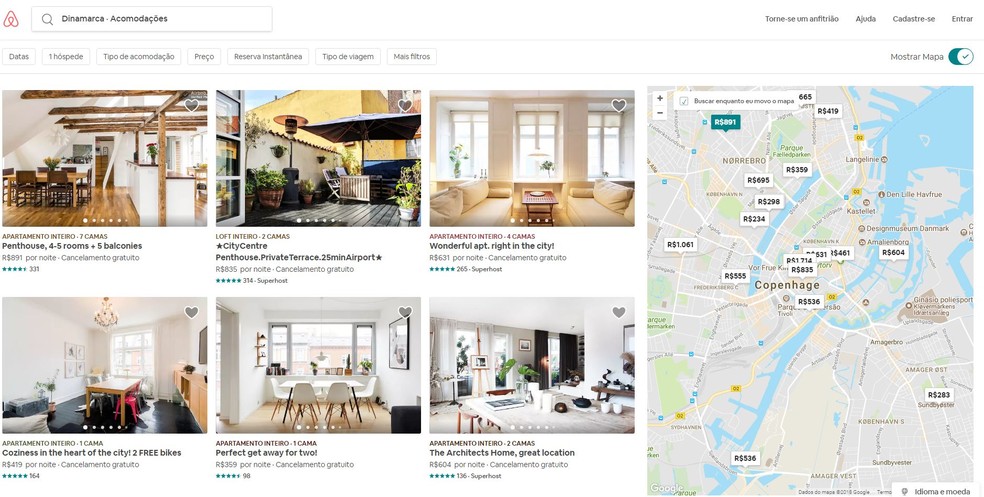 Airbnb na Dinamarca — Foto: Reprodução / Airbnb