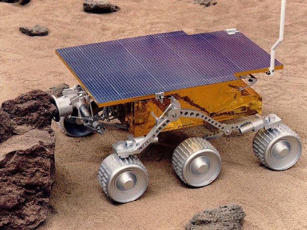 O veículo Sojourner foi lançado pela Nasa em 1996 para explorar a superfície de Marte. — Foto: NASA/JPL 9 