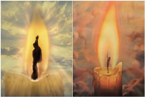 Ariana Grande no clipe de God is a Woman / Obra 'Candle', do artista Vladimir Kush (Foto: Divulgação)
