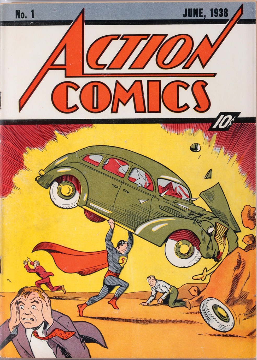 'Action Comics 1', de 1938, primeira aparição do Superman. — Foto: Profiles in History via AP