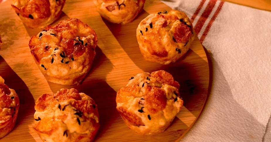 Muffin de presunto e queijo