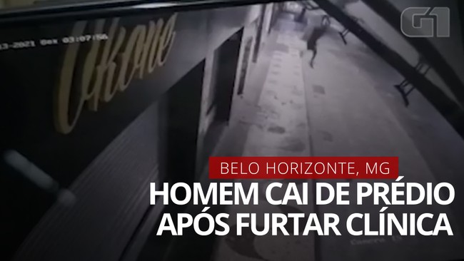 VÍDEO: Homem cai de prédio após furtar clínica em BH