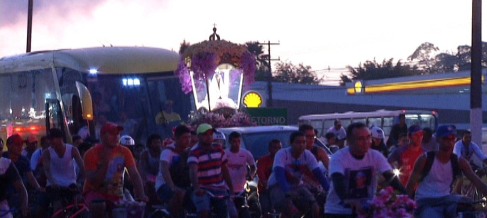 Berlinda usada para o CÃ­rio dos RodoviÃ¡rios 2018 â Foto: ReproduÃ§Ã£o/TV Liberal