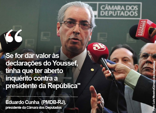 Eduardo Cunha fala sobre as delações de Youssef e cita Dilma Rousseff (Foto: G1)