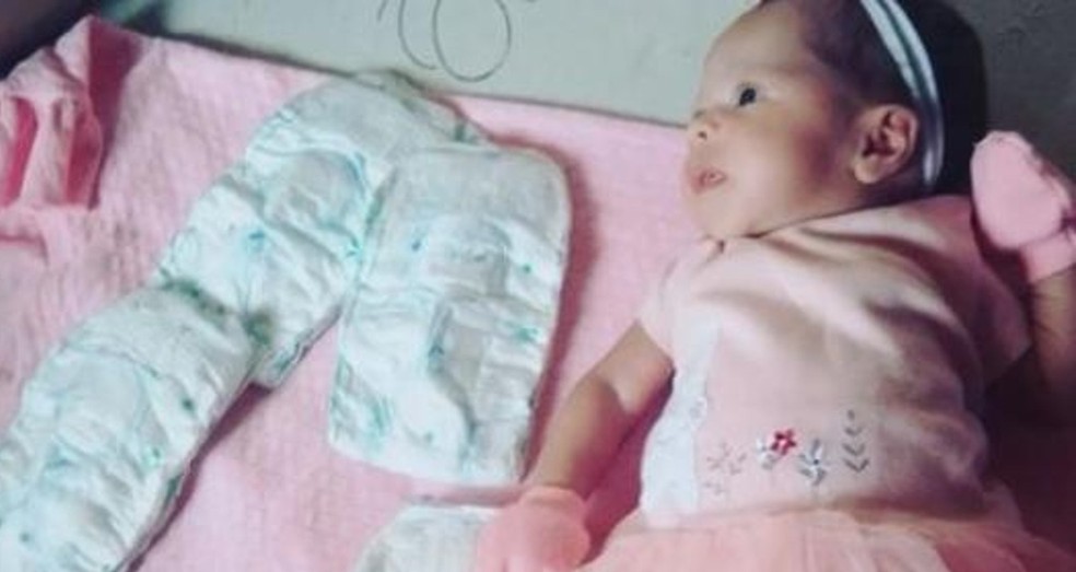 Giovanna Amélia, de 1 mês, morreu na UPA do Curado, no Grande Recife — Foto: Reprodução/WhatsApp
