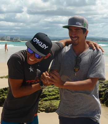 Jadson André e Miguel Pupo em Gold Coast - Mundial de Surfe (Foto: Felipe Siqueira)