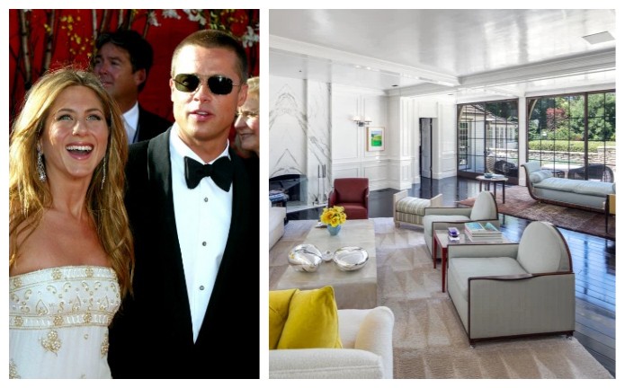 A mansão na qual Brad Pitt e Jennifer Aniston viveram juntos foi vendida por 128 milhões de reais (Foto: Getty Images/Divulgação)