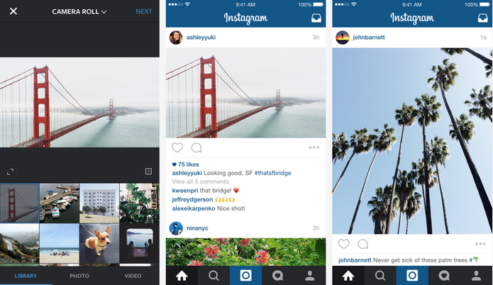 Usuários do Instagram agora podem publicar imagens e vídeos em diferentes formatos (Foto: Divulgação/Instagram)