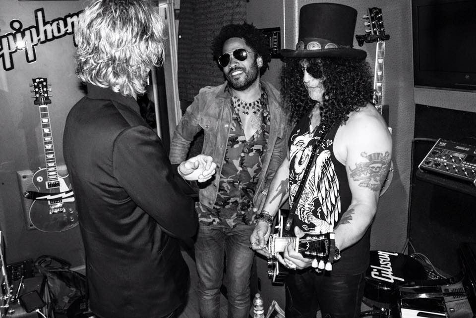 Duff McKagan, Lenny Kravitz e Slash (Foto: Facebook: Lenny Kravtiz)