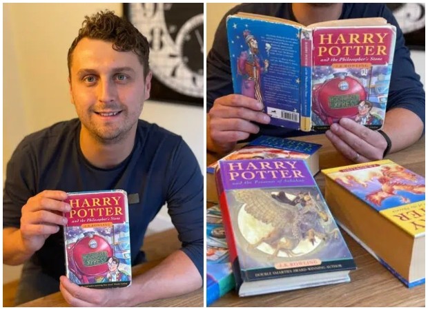 Primeira edição de Harry Potter e o livro A Pedra Filosofal (Foto: Hansons Auctioneers/Reprodução)