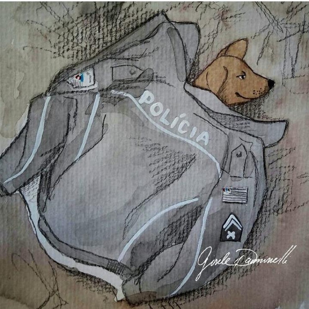 Ilustradora Gisele Daminelli, de Santa Catarina (SC), inspirada pela ocorrência, desenhou a cena — Foto: Reprodução/Instagram