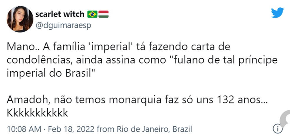 Internautas fazem críticas após postagem de príncipe imperial do Brasil — Foto: Reprodução