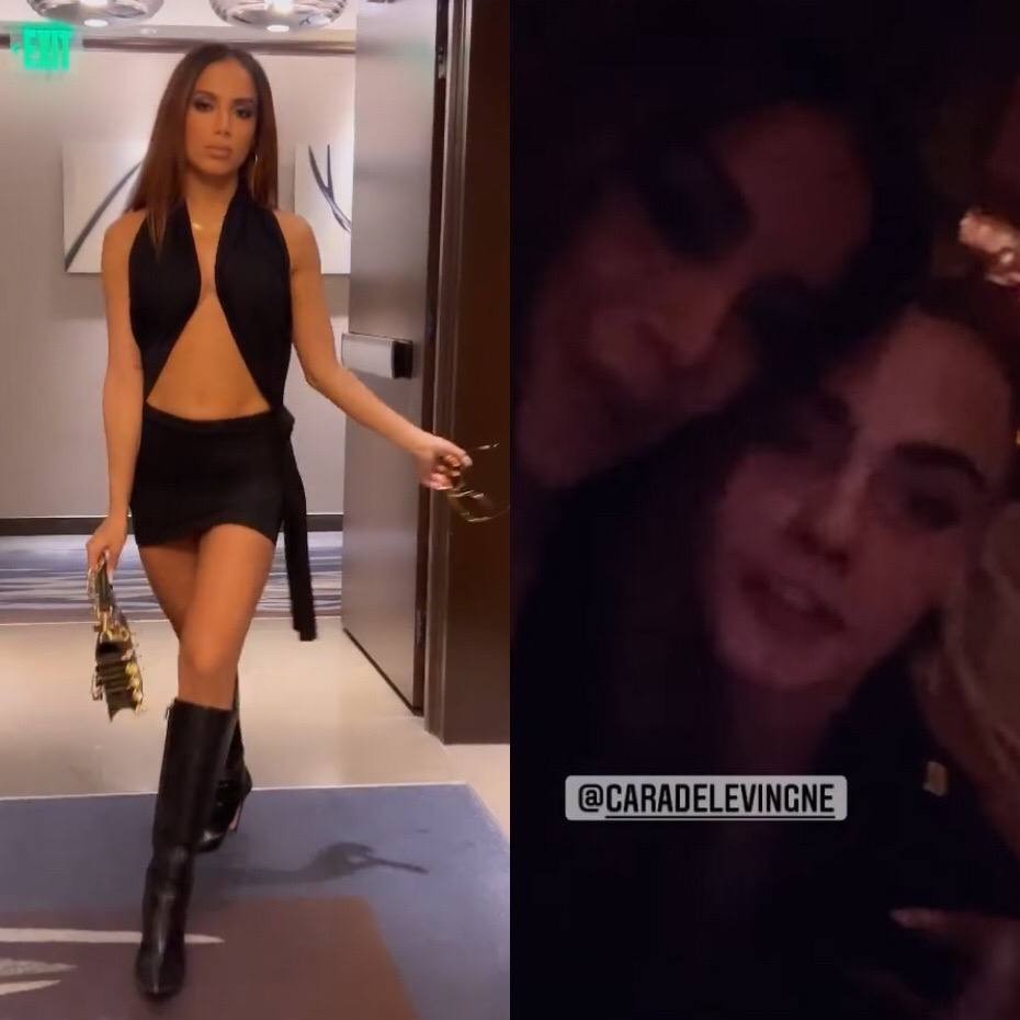 Anitta grava vídeo com Cara Delevingne em festa após o Billboard Music Awards (Foto: Reprodução / Instagram)