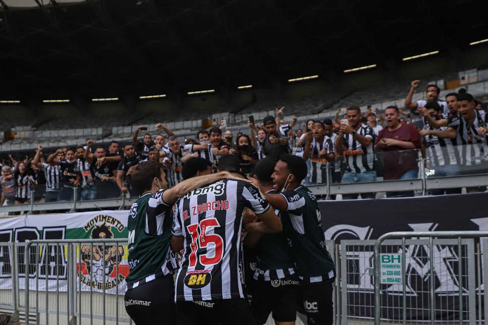 Jogadores do Atlético atuaram diante da torcida em cinco jogos no Mineirão, em 2021 — Foto: Pedro Souza/Atlético-MG 