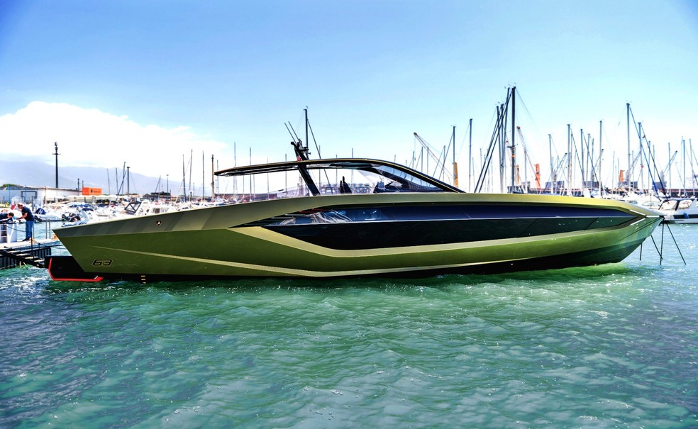 Iate da Lamborghini em parceria com o Italian Sea Group tem 19 metros de comprimento  — Foto: Divulgação 