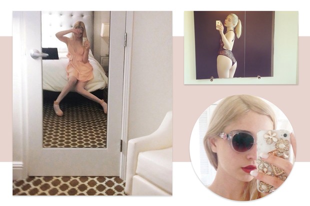 A obra de Amalia em exibição no MoMA entre outras selfies do Instagram da artista (Foto: Reprodução)