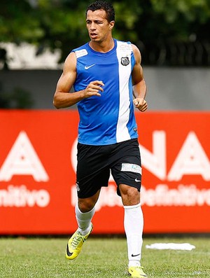 Leandro Damião no treino do Santos (Foto: Ricardo Saibun / Site Oficial do Santos)