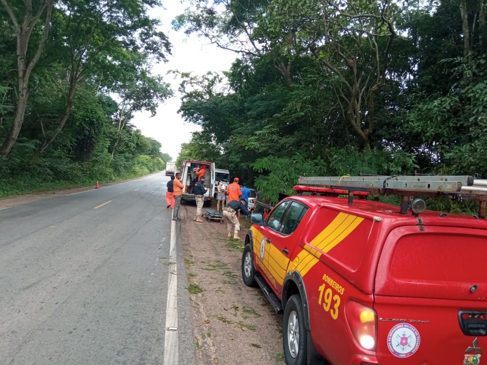 Motorista disse que fez a manobra porque outro carro rodou na pista — Foto: Corpo de Bombeiros/Divulgação