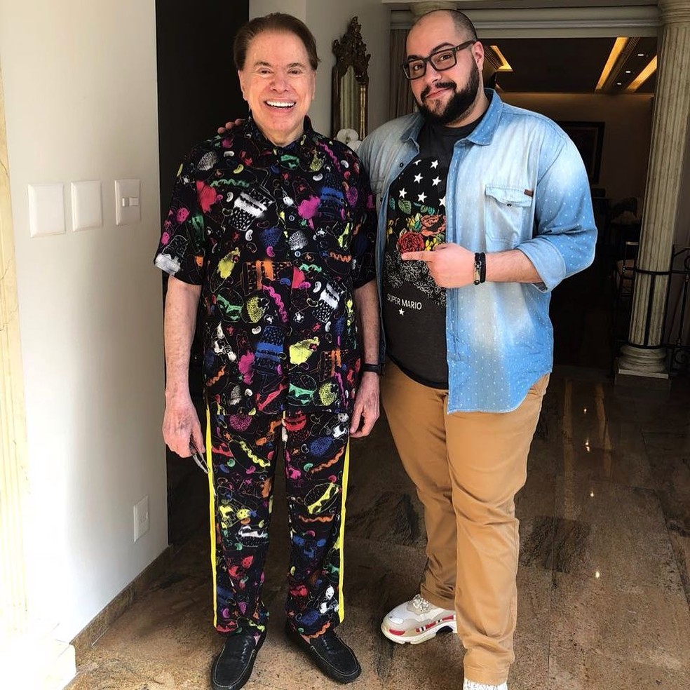 Silvio Santos com o neto, Tiago Abravanel — Foto: Reprodução Instagram